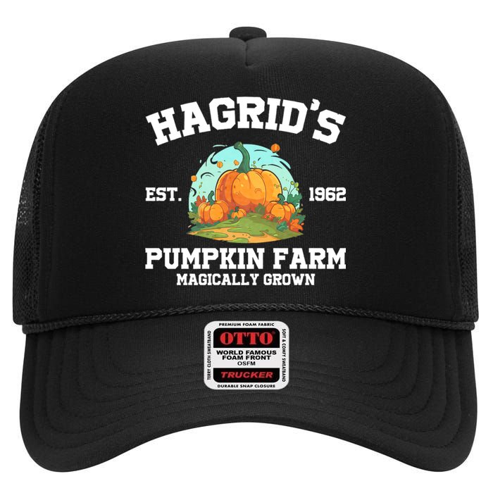 HagridS Est. 1962 Pumpkin Farm Magically Grown Halloween High Crown Mesh Back Trucker Hat