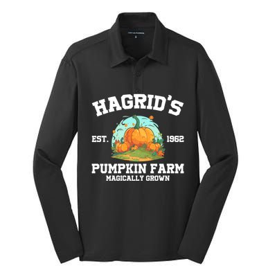 HagridS Est. 1962 Pumpkin Farm Magically Grown Halloween Silk Touch Performance Long Sleeve Polo