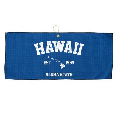 Hawaii Est 1959 Aloha State Vintage Large Microfiber Waffle Golf Towel