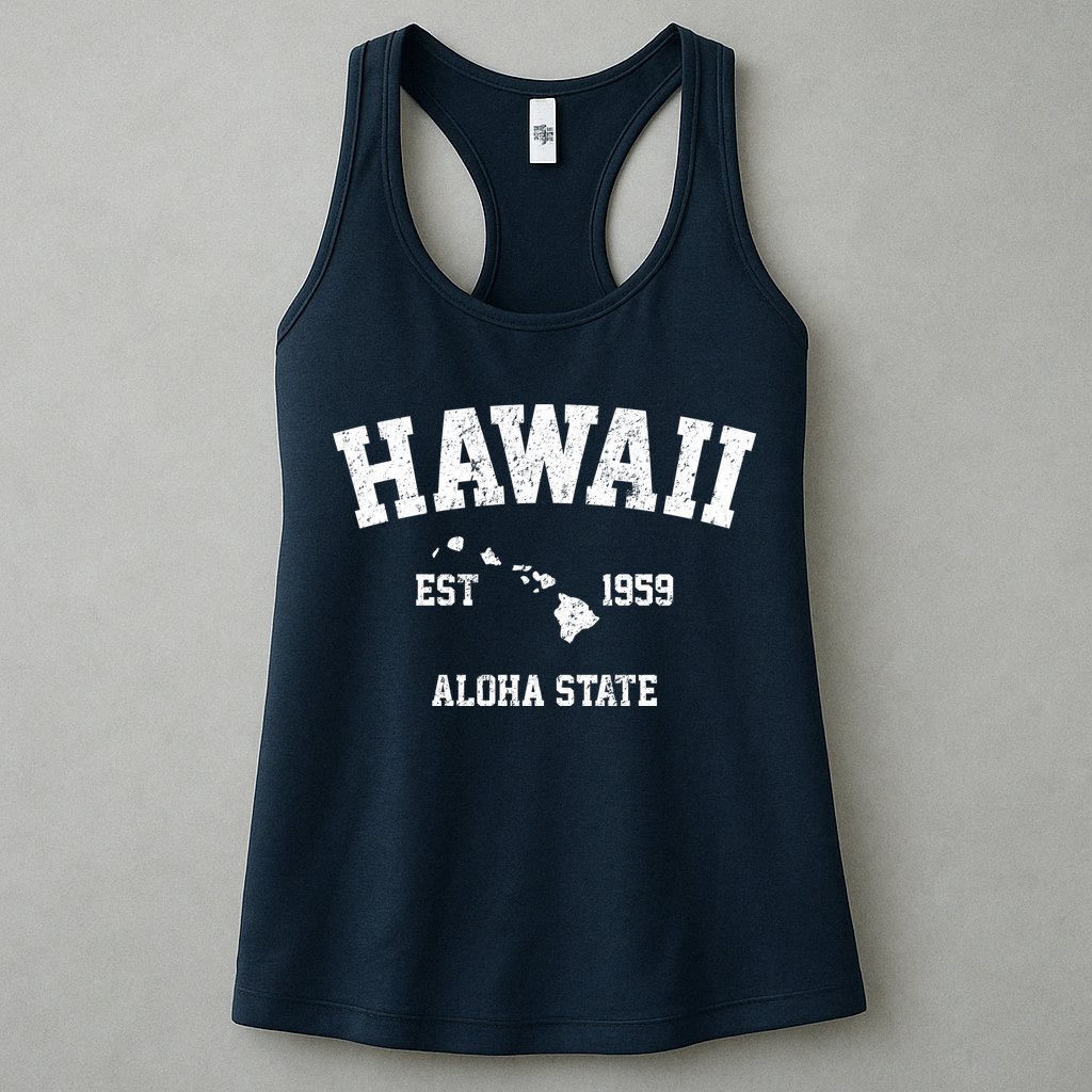Hawaii Est 1959 Aloha State Vintage Womens Tank Top