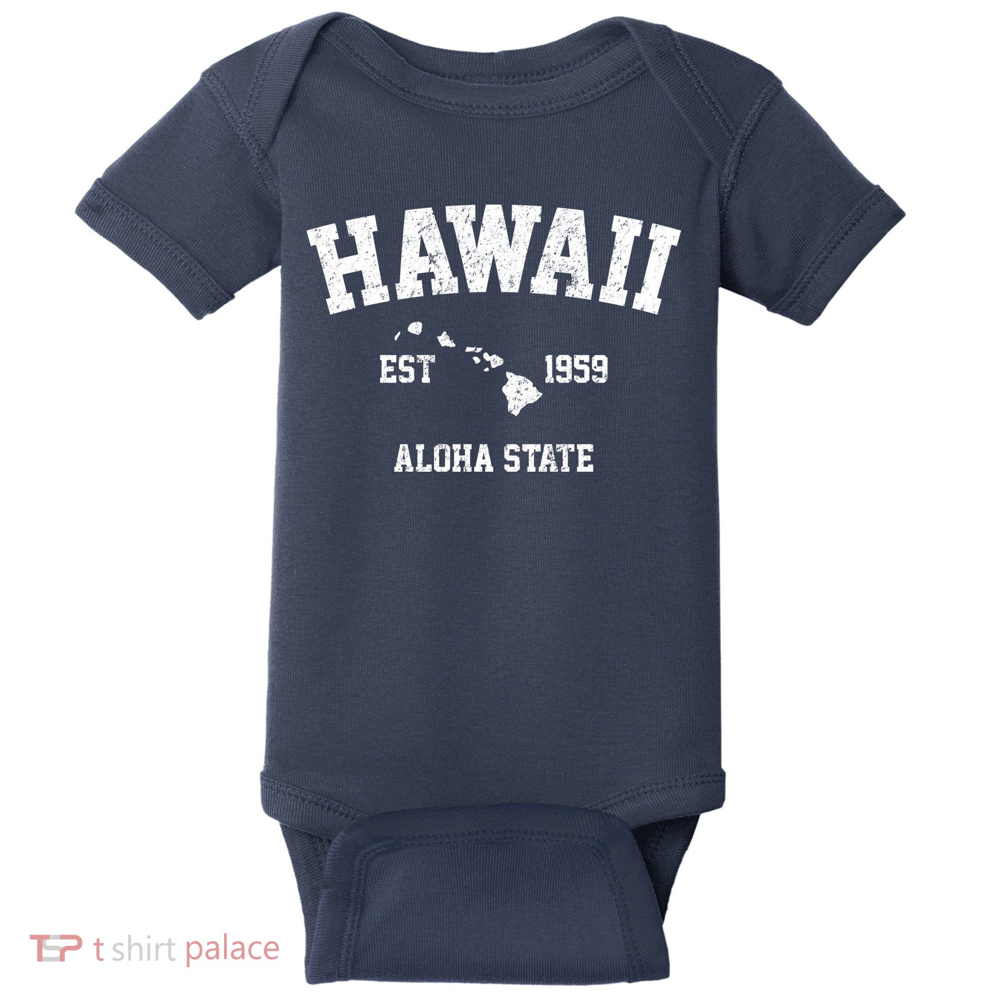 Hawaii Est 1959 Aloha State Vintage Baby Bodysuit