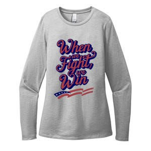 Harris Election 2024 When We Fight We Win Womens CVC Long Sleeve Shirt