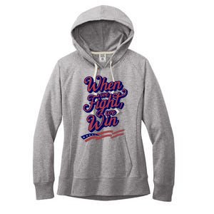 Harris Election 2024 When We Fight We Win Women's Fleece Hoodie