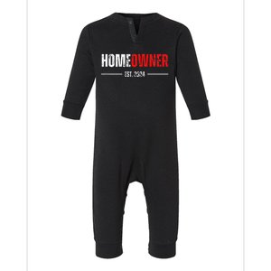 Homeowner Est 2024 Proud Housewarming For New Home Owner Infant Fleece One Piece