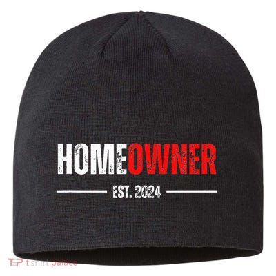 Homeowner Est 2024 Proud Housewarming For New Home Owner Sustainable Beanie