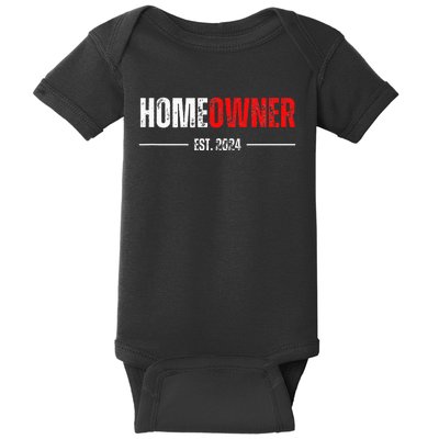 Homeowner Est 2024 Proud Housewarming For New Home Owner Baby Bodysuit