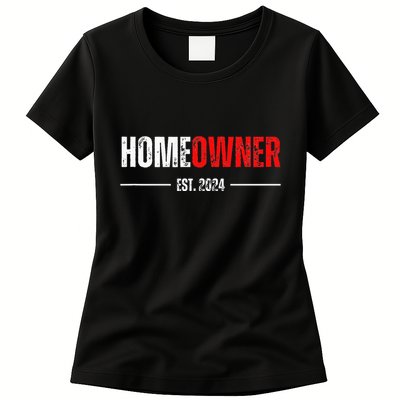 Homeowner Est 2024 Proud Housewarming For New Home Owner Womens T-Shirt