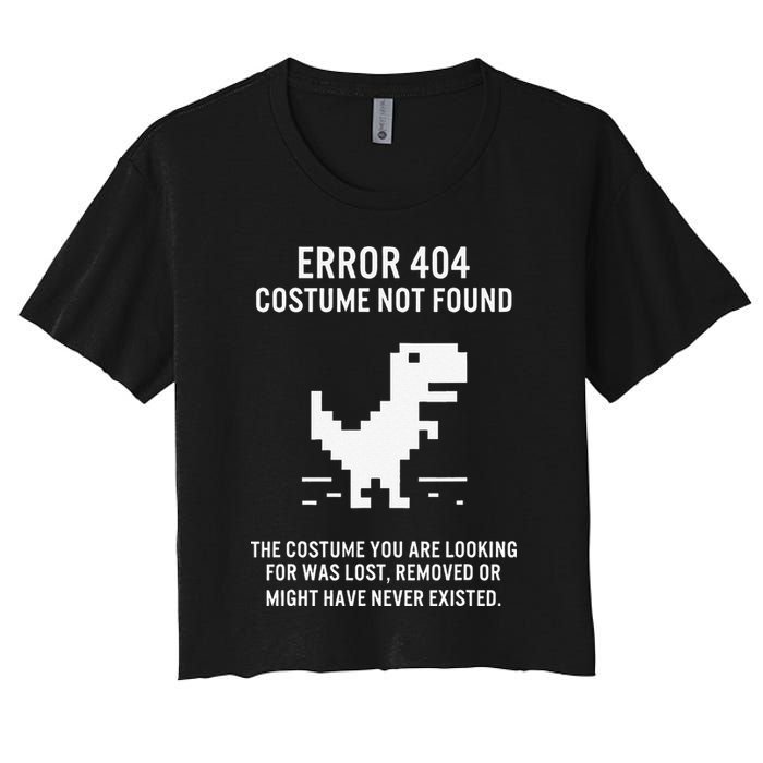 Halloween Error 404 Costume Not Found Coding Programmer Geek Women's Crop Top Tee
