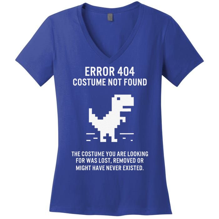 Halloween Error 404 Costume Not Found Coding Programmer Geek Women's V-Neck T-Shirt