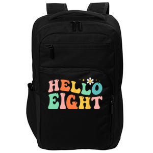 Hello Eight 8 Year Old 8th Birthday Girl Age 8 BDay Groovy Impact Tech Backpack