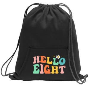 Hello Eight 8 Year Old 8th Birthday Girl Age 8 BDay Groovy Sweatshirt Cinch Pack Bag