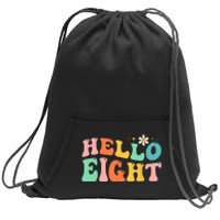 Hello Eight 8 Year Old 8th Birthday Girl Age 8 BDay Groovy Sweatshirt Cinch Pack Bag