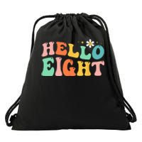 Hello Eight 8 Year Old 8th Birthday Girl Age 8 BDay Groovy Drawstring Bag