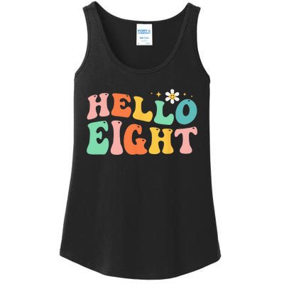 Hello Eight 8 Year Old 8th Birthday Girl Age 8 BDay Groovy Ladies Essential Tank