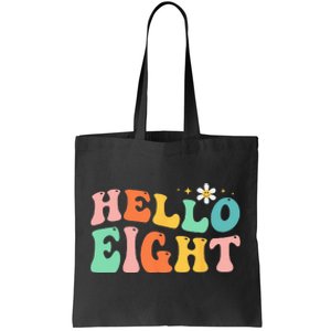 Hello Eight 8 Year Old 8th Birthday Girl Age 8 BDay Groovy Tote Bag