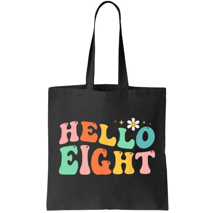 Hello Eight 8 Year Old 8th Birthday Girl Age 8 BDay Groovy Tote Bag