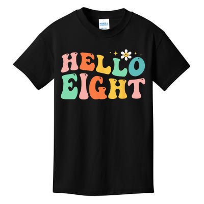 Hello Eight 8 Year Old 8th Birthday Girl Age 8 BDay Groovy Kids T-Shirt