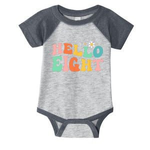 Hello Eight 8 Year Old 8th Birthday Girl Age 8 BDay Groovy Infant Baby Jersey Bodysuit