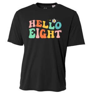 Hello Eight 8 Year Old 8th Birthday Girl Age 8 BDay Groovy Cooling Performance Crew T-Shirt