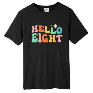 Hello Eight 8 Year Old 8th Birthday Girl Age 8 BDay Groovy Tall Fusion ChromaSoft Performance T-Shirt