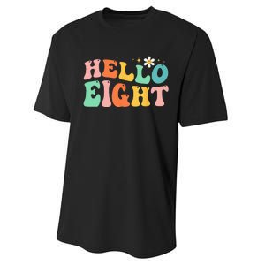 Hello Eight 8 Year Old 8th Birthday Girl Age 8 BDay Groovy Performance Sprint T-Shirt