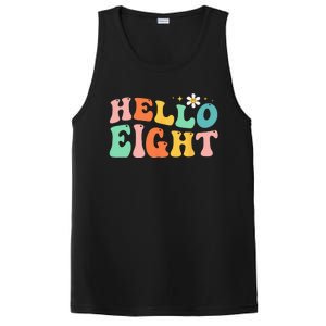 Hello Eight 8 Year Old 8th Birthday Girl Age 8 BDay Groovy PosiCharge Competitor Tank