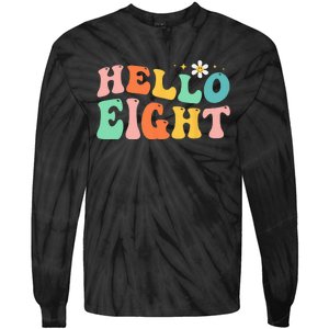 Hello Eight 8 Year Old 8th Birthday Girl Age 8 BDay Groovy Tie-Dye Long Sleeve Shirt