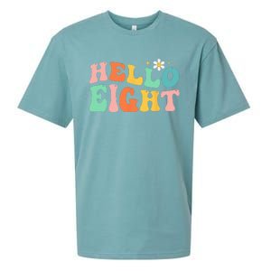 Hello Eight 8 Year Old 8th Birthday Girl Age 8 BDay Groovy Sueded Cloud Jersey T-Shirt