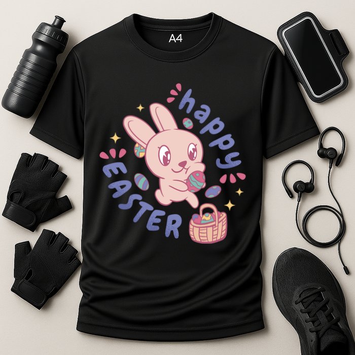 Happy Easter Adorable Bunny Cooling Performance Crew T-Shirt