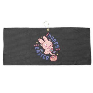 Happy Easter Adorable Bunny Large Microfiber Waffle Golf Towel