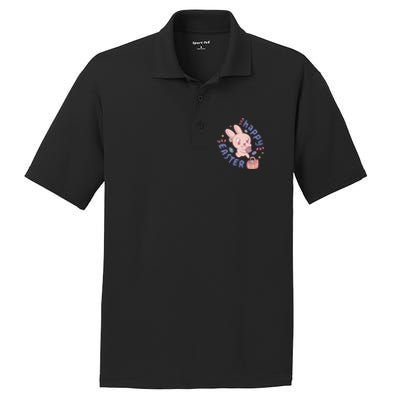 Happy Easter Adorable Bunny PosiCharge RacerMesh Polo