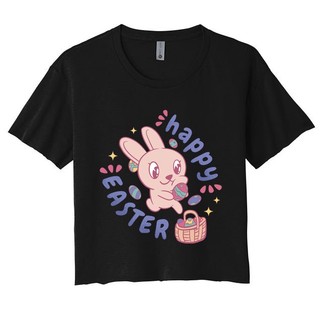 Happy Easter Adorable Bunny Crop Top