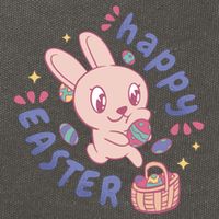 Happy Easter Adorable Bunny Cotton Canvas Backpack