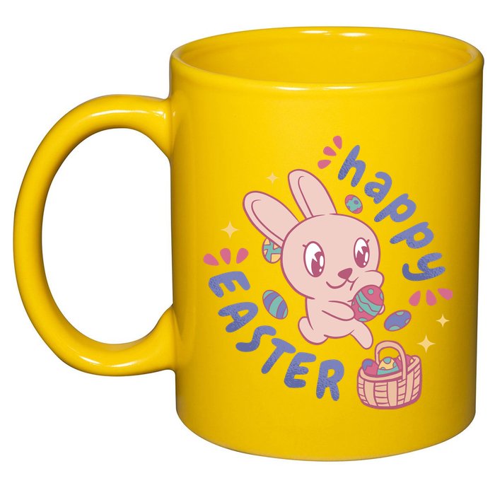 Happy Easter Adorable Bunny 11oz C Handle Ceramic Mug