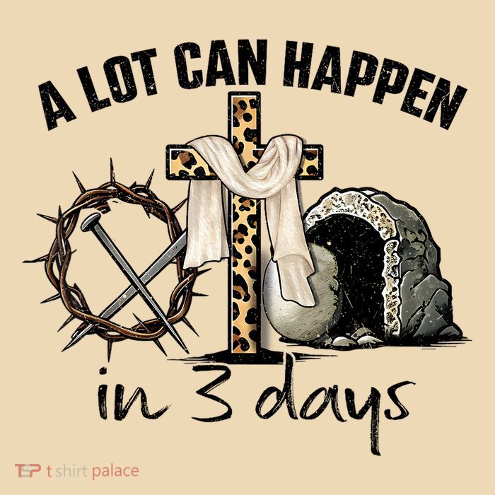 Happy Easter A Lot Can Happen In 3 Days Religious  Drawstring Bag
