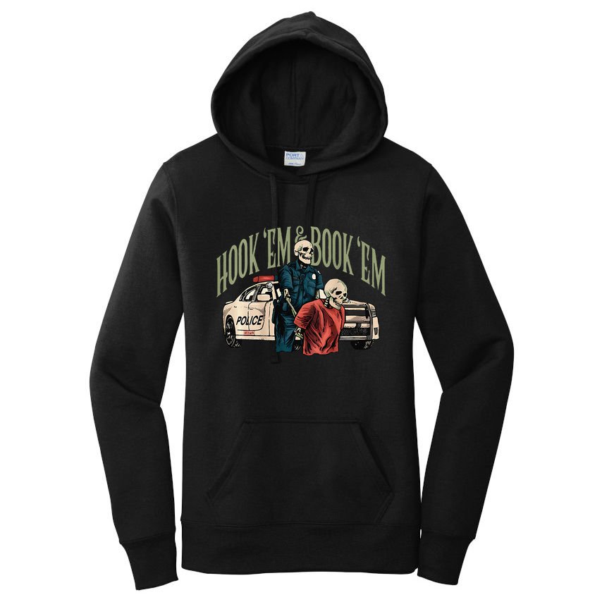 Hook Em And Book Em Gift Women's Pullover Hoodie