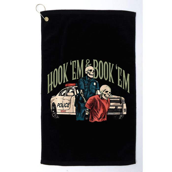 Hook Em And Book Em Gift Golf Towel