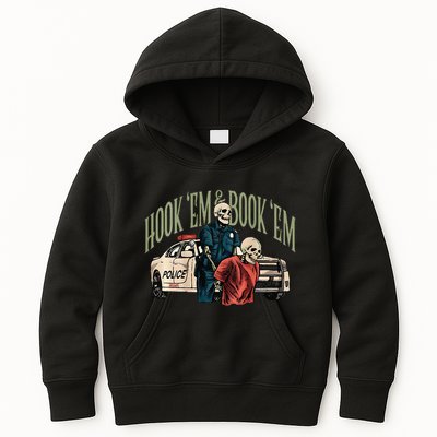 Hook Em And Book Em Gift Kids Hoodie
