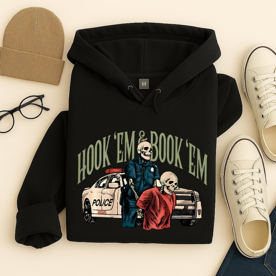 Hook Em And Book Em Hoodie