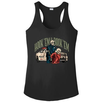 Hook Em And Book Em Ladies PosiCharge Competitor Racerback Tank