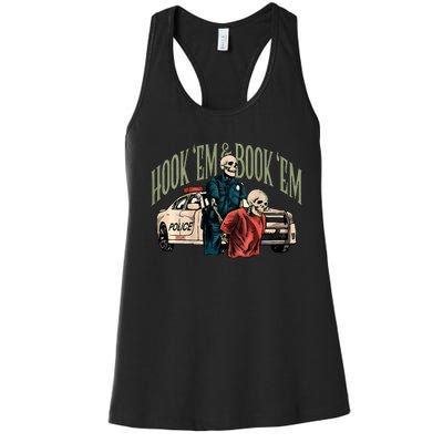 Hook Em And Book Em Women's Racerback Tank