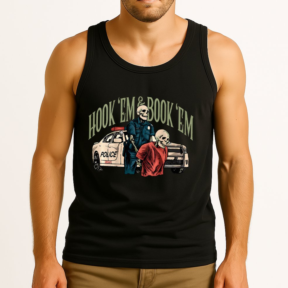 Hook Em And Book Em Tank Top