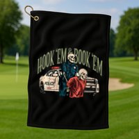 Hook Em And Book Em Golf Towel