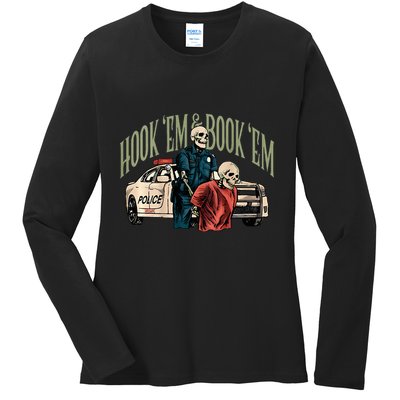 Hook Em And Book Em Ladies Long Sleeve Shirt
