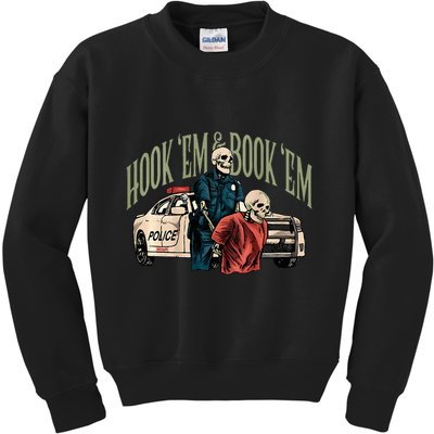 Hook Em And Book Em Kids Sweatshirt