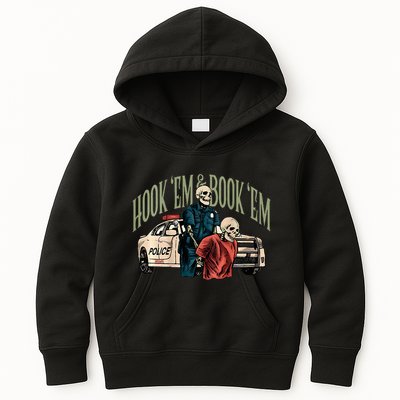 Hook Em And Book Em Kids Hoodie