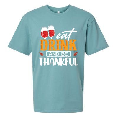 Holiday Eat And Be Thankful Gift Sueded Cloud Jersey T-Shirt