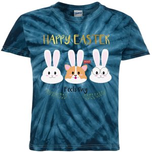 Happy Easter April Fools Day Bunnies And Corgi Kids Tie-Dye T-Shirt