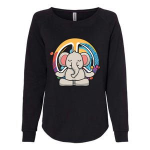 Hippie Elephant Art Yoga Peace Sign Funny Meditation Novelty Funny Gift Womens California Wash Sweatshirt