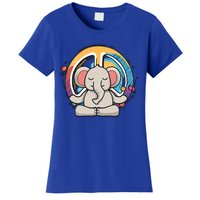 Hippie Elephant Art Yoga Peace Sign Funny Meditation Novelty Funny Gift Women's T-Shirt